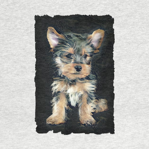 Yorkshire Terrier Puppy Digital Painting by PhotoArts